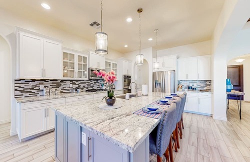 Chandler House | Mtn-view home with private pool, pool spa, grill, office, streaming, W/D, & AC
