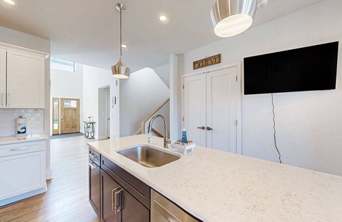 Lake George House | Beautiful dog-friendly home with balcony and gas fireplace - near beach