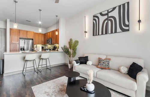 Central Business District Apartment | Downtown Houston Modern Elegant Loft with Free Parking/WiFi/Skyview/Pool