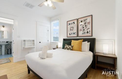 Clarksville House | Chic ATX Hideaway Patio with Firepit and Pet Friendly