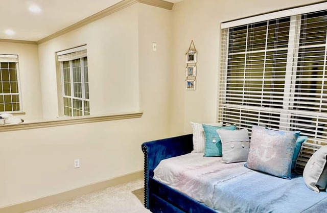 Luxurious private bedroom & full bath awaits you with soaking tubs, pool, gym…