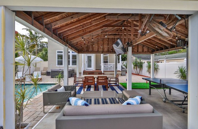 HAS POWER: Large home with saltwater pool, hot tub, outdoor games
