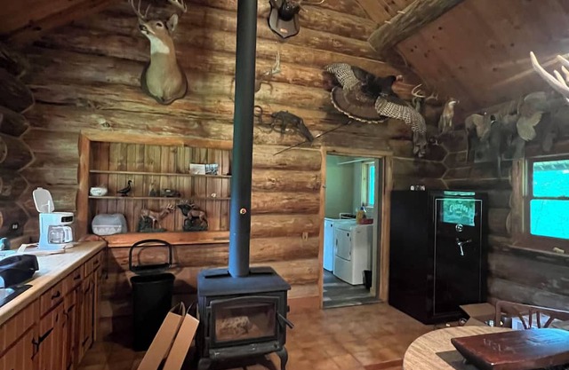 Log cabin, log cabin sauna building, wildlife, orchards