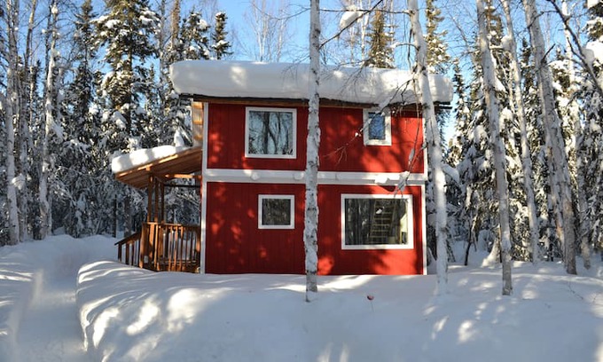 Fairbanks Cabin | The Cute Red Cabin in the Goldstream Valley