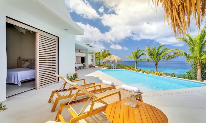 Sabadeco Villa | Villa Viteau, New! Luxurious oceanfront villa with private cinema