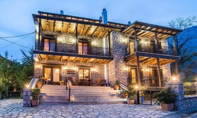 Eptalofos Condo | Eptalofos Guesthouse - Cozy Double Suite with Fireplace