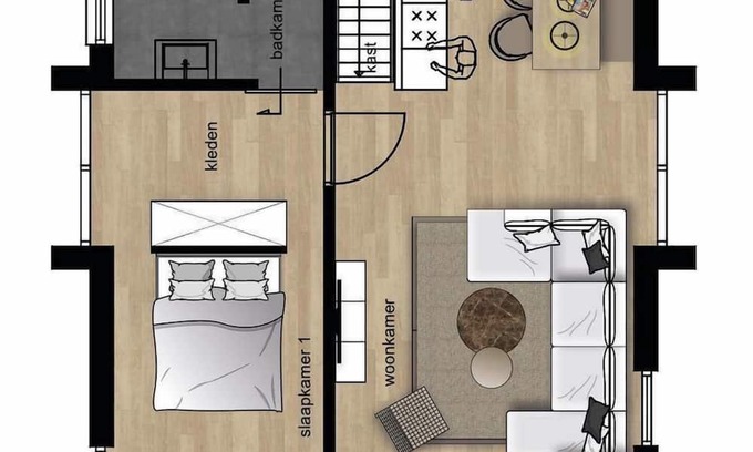 Municipality of Ede House | The pleasant Forest Villas are suitable for up to eight persons and have four bedrooms with en-suite bathrooms including a toilet and one separate toilet. The rooms are divided over two floors.