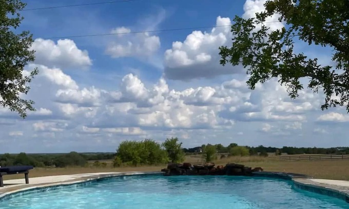 Brenham House | Hilltop getaway w/sweeping views & pool/hot tub