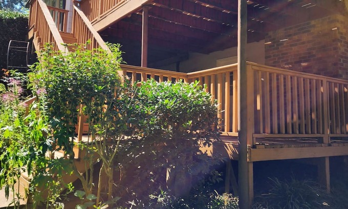 Stone Mountain House | Lush secret garden and forest pathway right by Stone Mountain Park!
