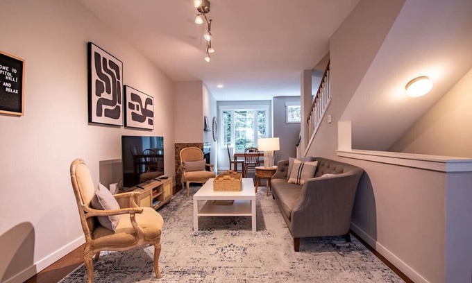 Broadway House | Heart of Capitol Hill Townhouse w/Parking & A/C