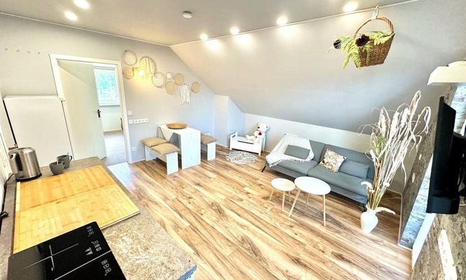 Prieros Apartment | Bright, large vacation apartment with balcony & air conditioning on Langer See in Prieros