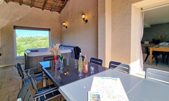 Chevrieres Cottage | Comfortable cottage for 12 with private garden and spa in Auvergne-Rhône-Alpes